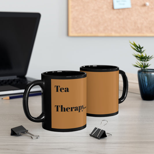 Brewed Therapy Mug - Gemütliche 11oz & 15oz Schwarzer Teetasse für Entspannung & Selbstpflege