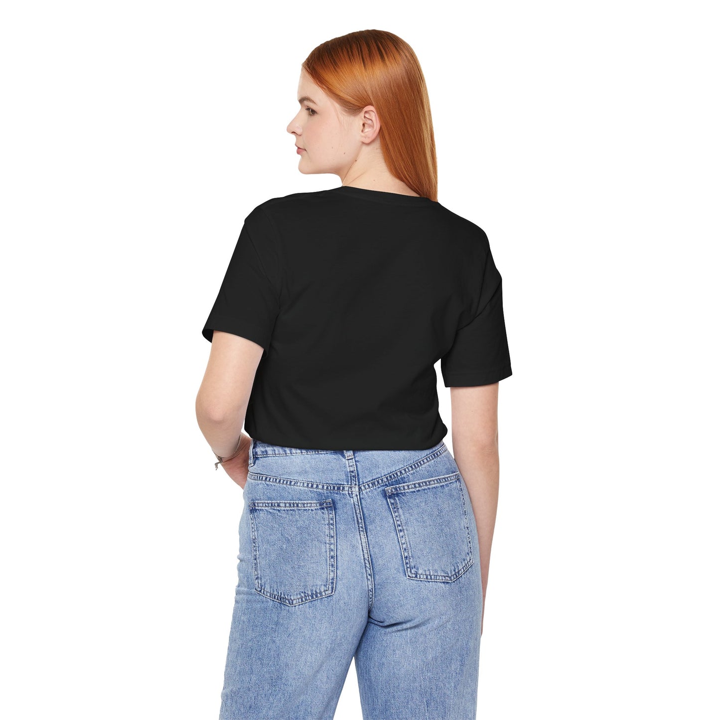 Camiseta de algodón orgánico negra unisex de manga corta