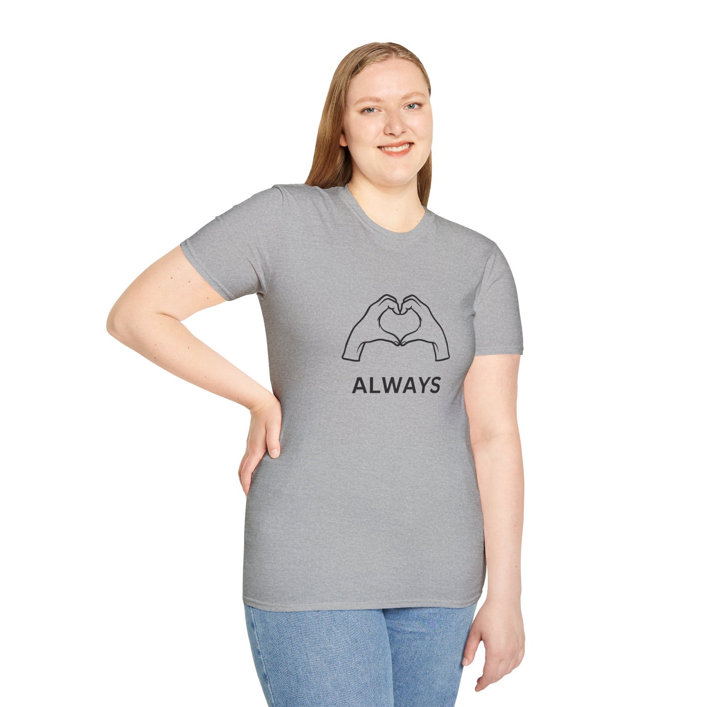 Blauw Unisex katoen Softstyle Paar blauw T-shirt voor mannen en vrouwen