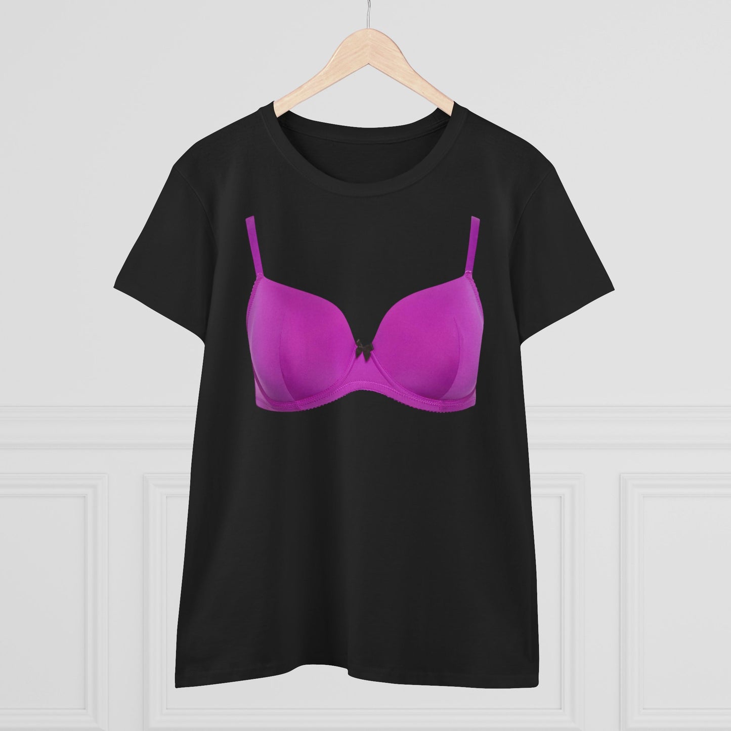 Damen-BH-T-Shirt aus mittelschwerer Baumwolle