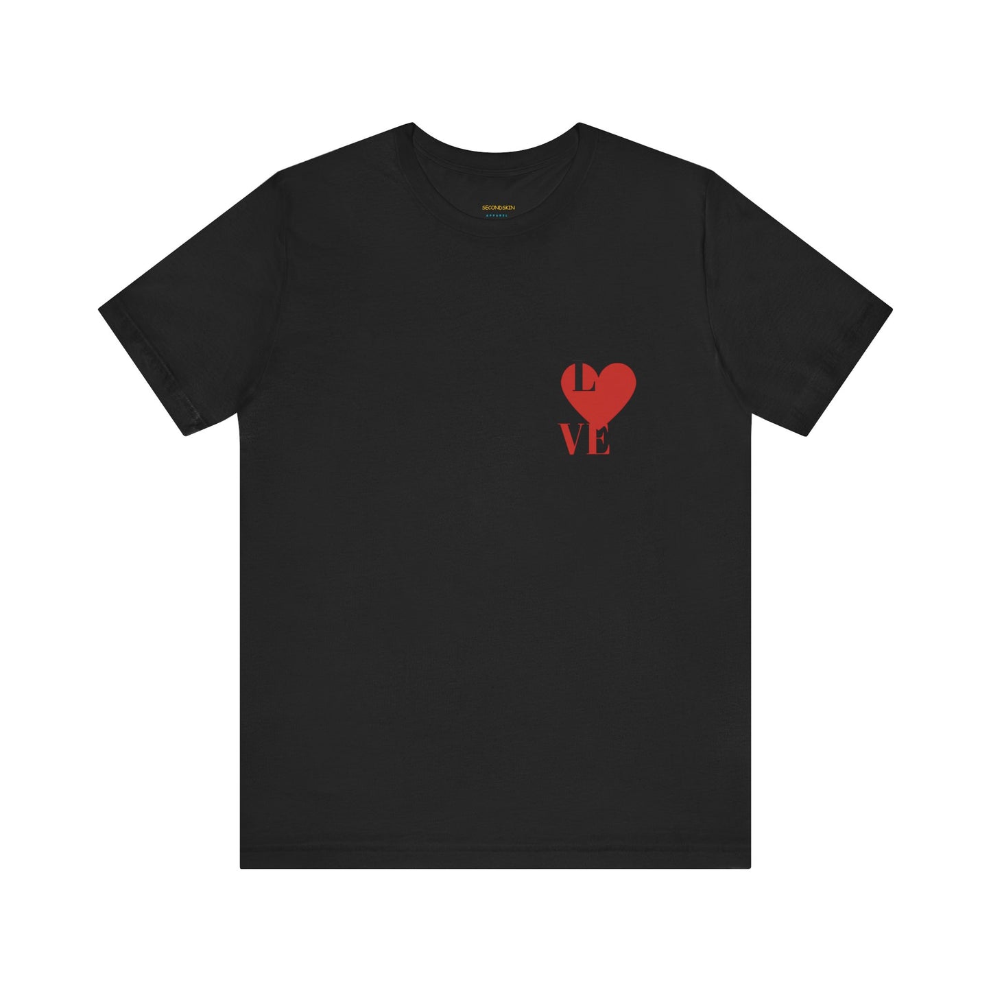 Camiseta de algodón orgánico negra unisex de manga corta