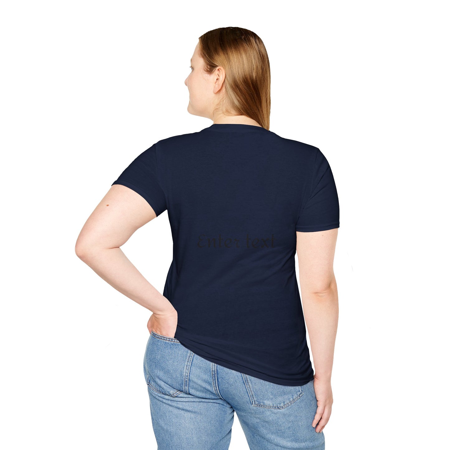 Black Unisex crew neck  Softstyle T-Shirt for couples man and woman