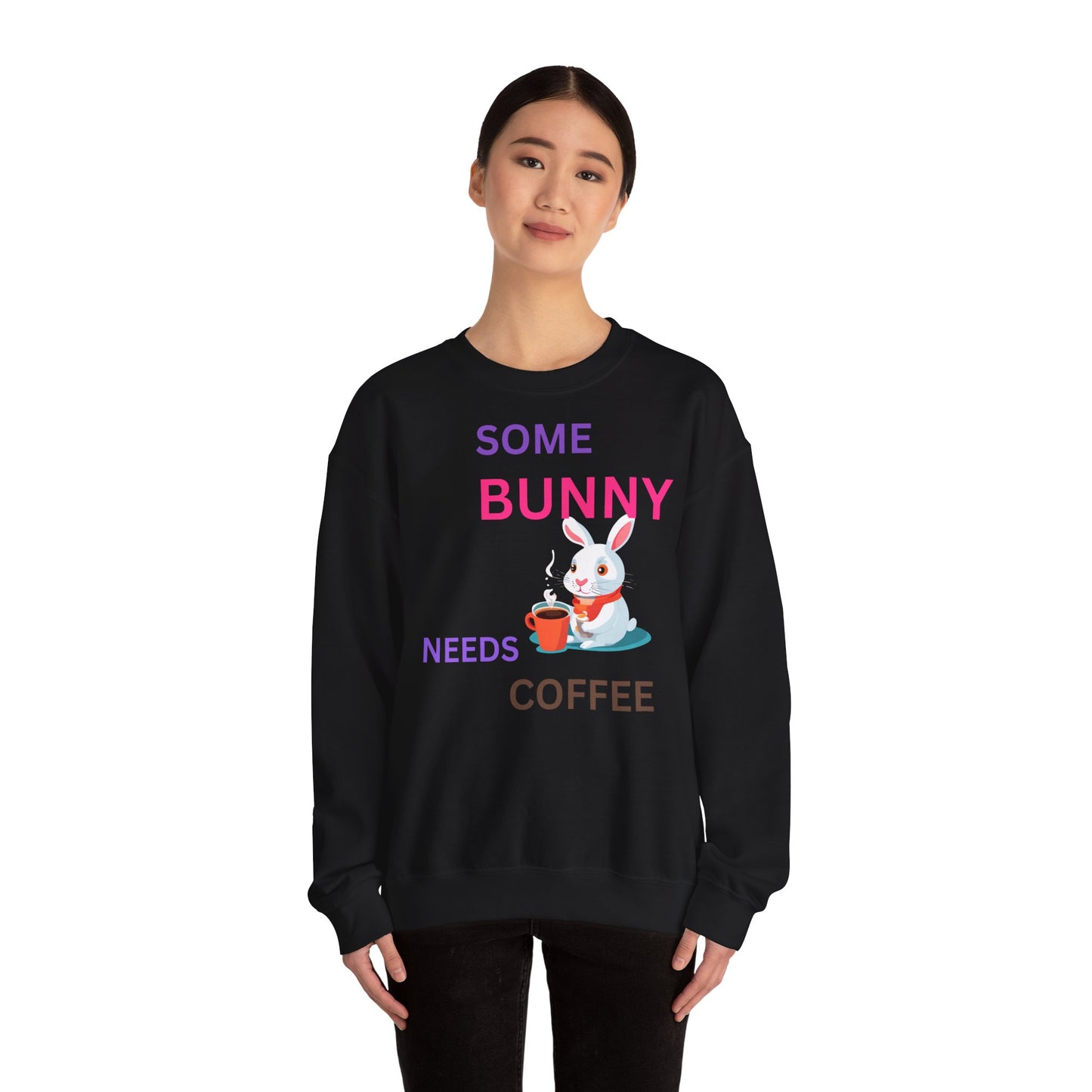 Cozy Bunny Coffee Sweatshirt - Unisex Heavy Blend™ Crewneck