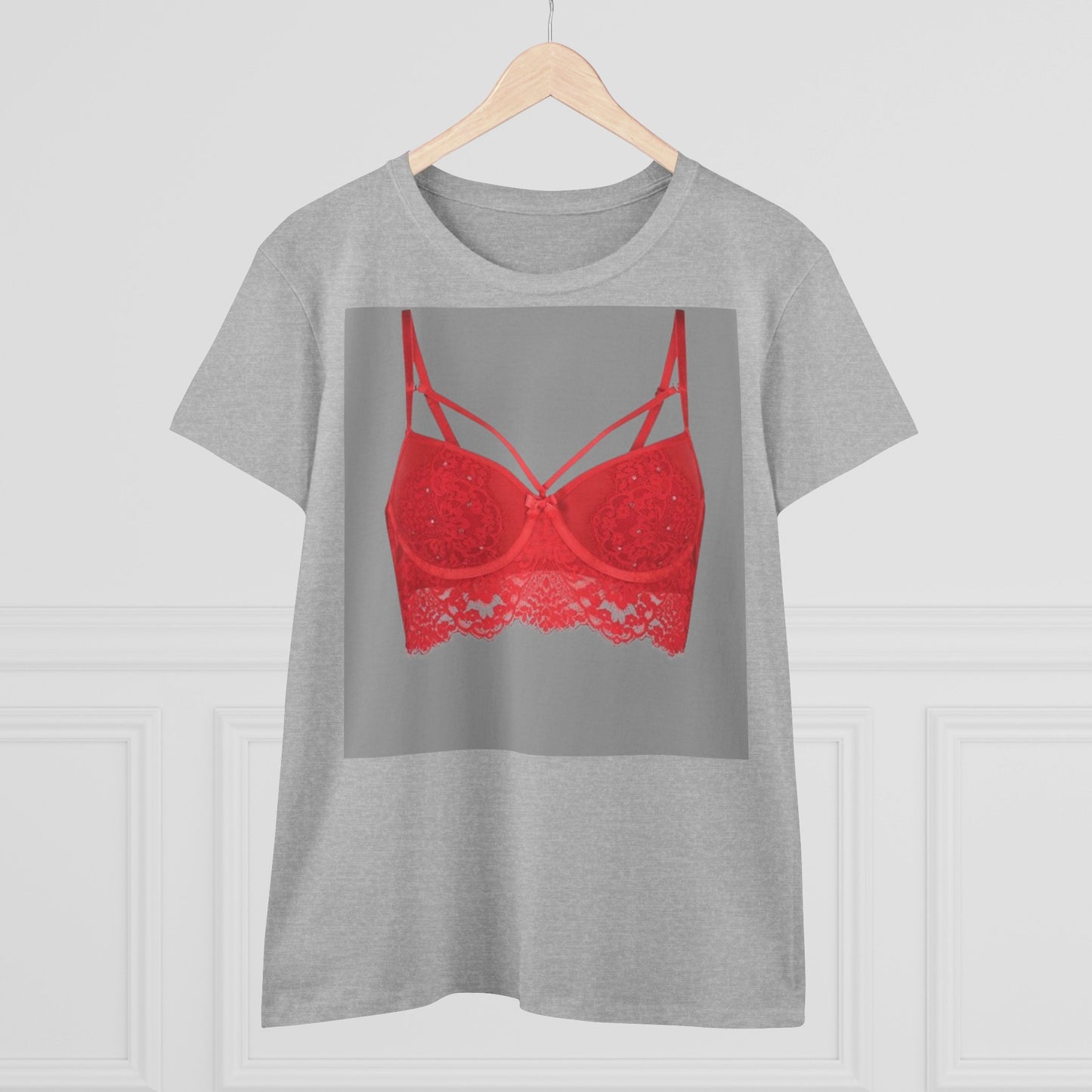 Damen-BH-T-Shirt aus mittelschwerer Baumwolle