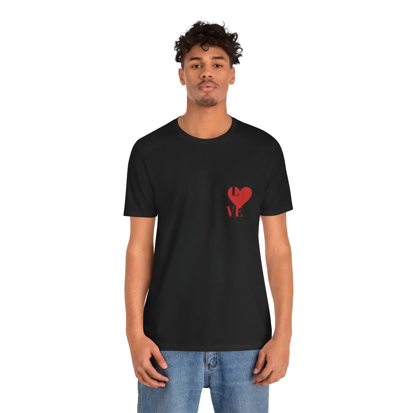 Camiseta de algodón orgánico negra unisex de manga corta