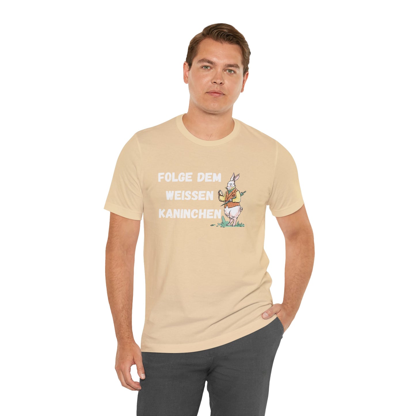 Folgen Sie dem weißen Kaninchen Unisex Kurzarm T-Shirt