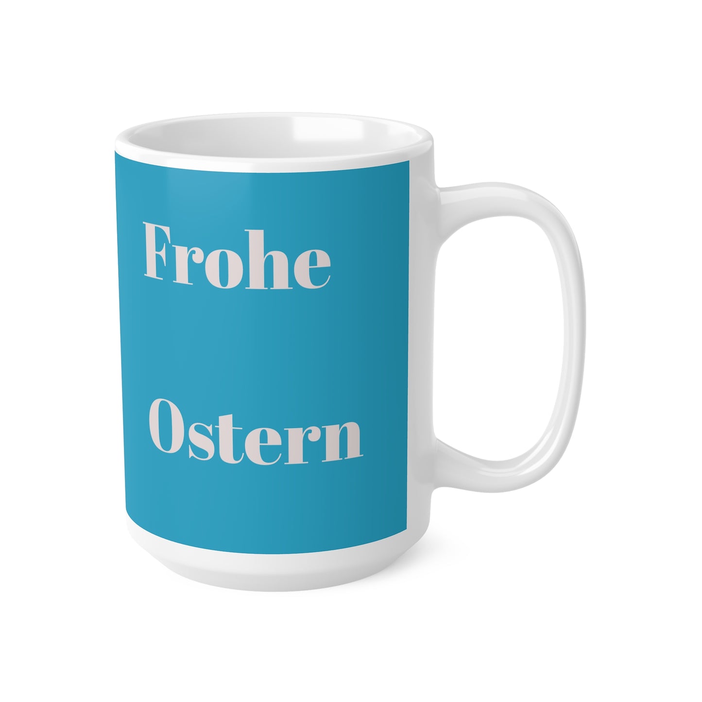 Keramik-Kaffeetassen mit Ostermotiv – 11 oz und 15 oz, buntes Eier-Design