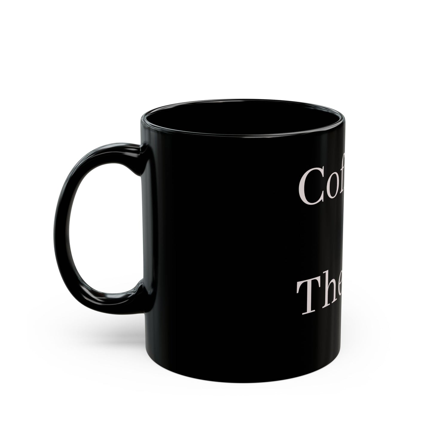 Coffee Therapy Black Mug - Perfect for Coffee Lovers & Self-Care Enthusiasts