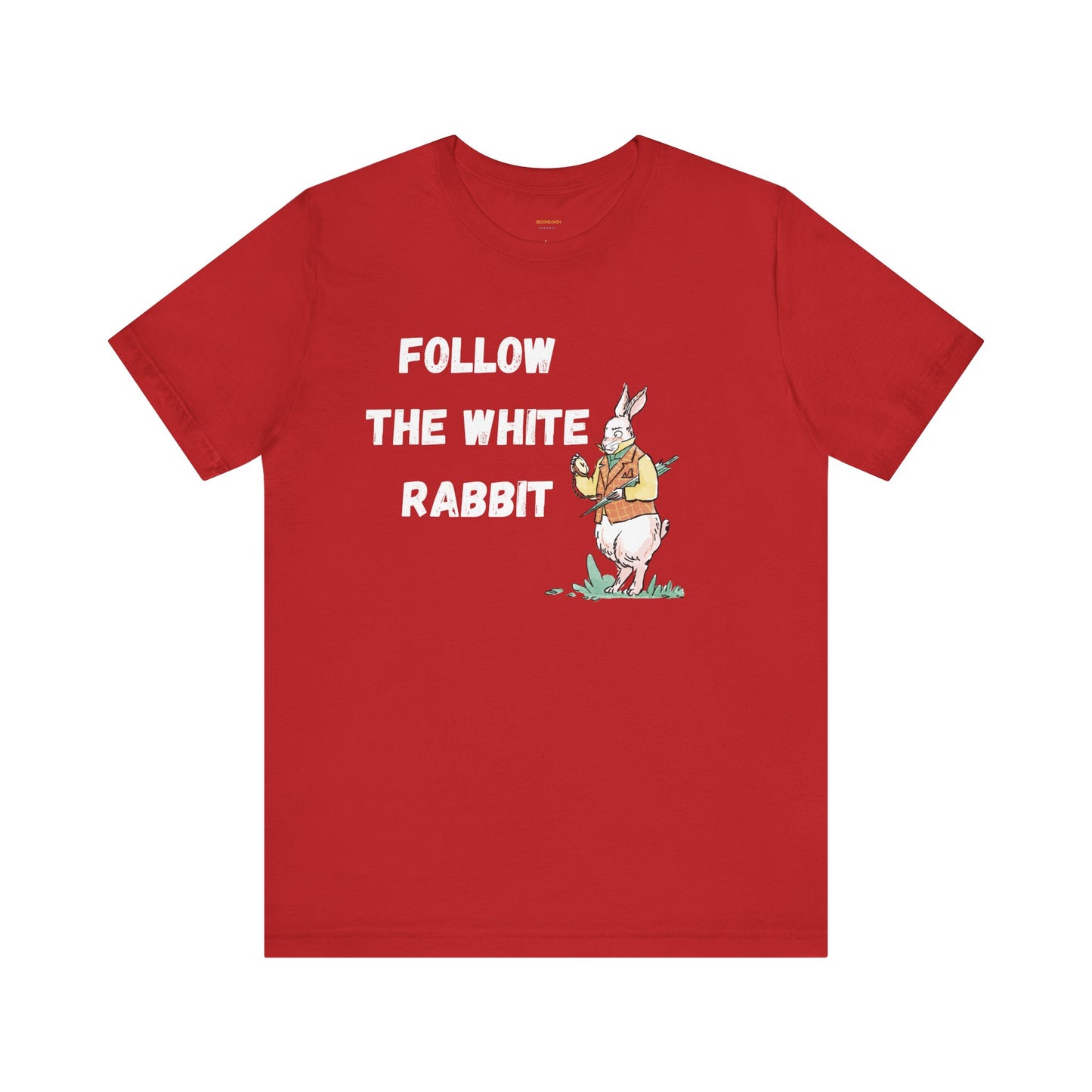 Follow the White Rabbit Tee - Unisex Jersey Short Sleeve Shirt for Adventure Lovers