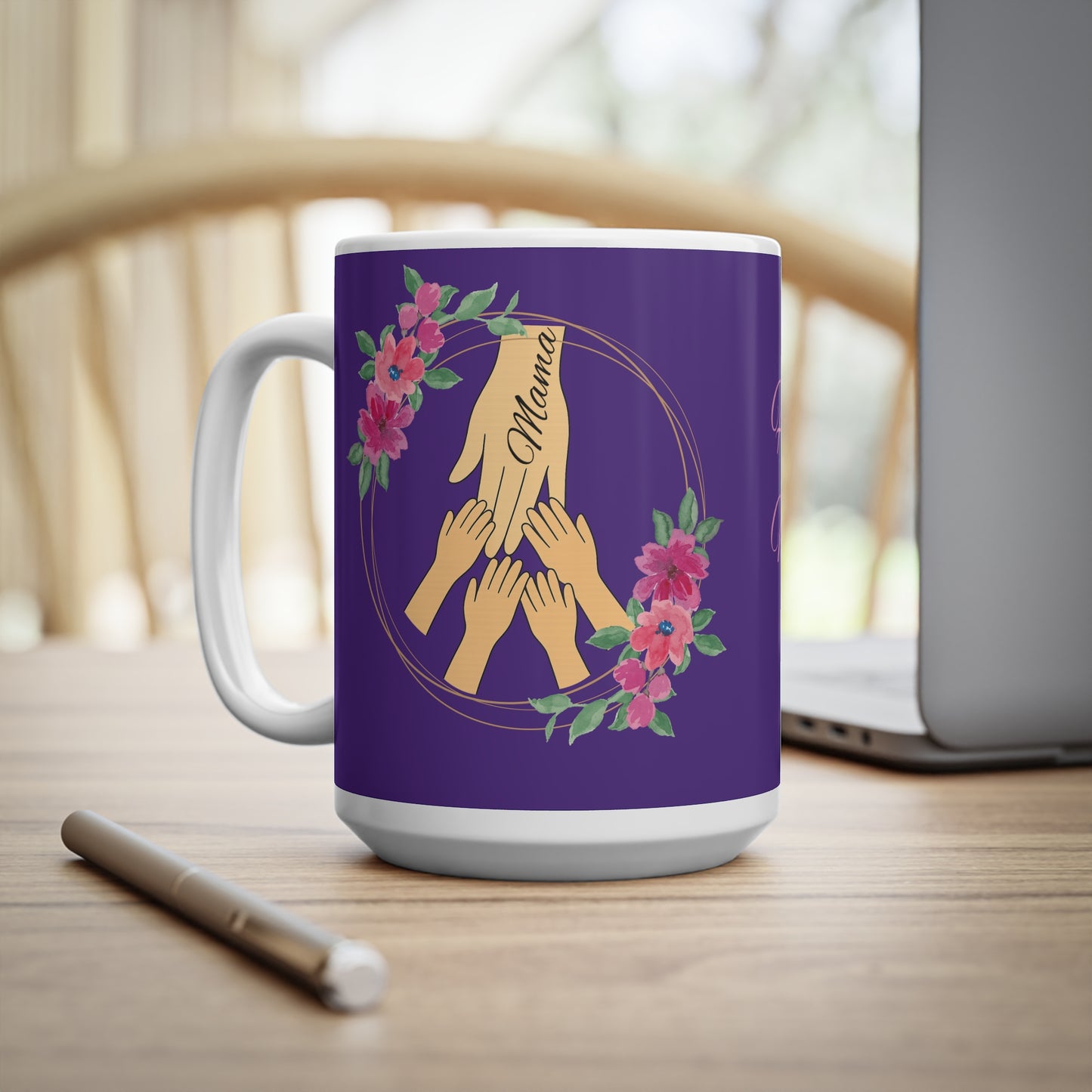 Floral Hands Ceramic Coffee Cup - Perfect Mother's Day Gift, 11oz & 15oz