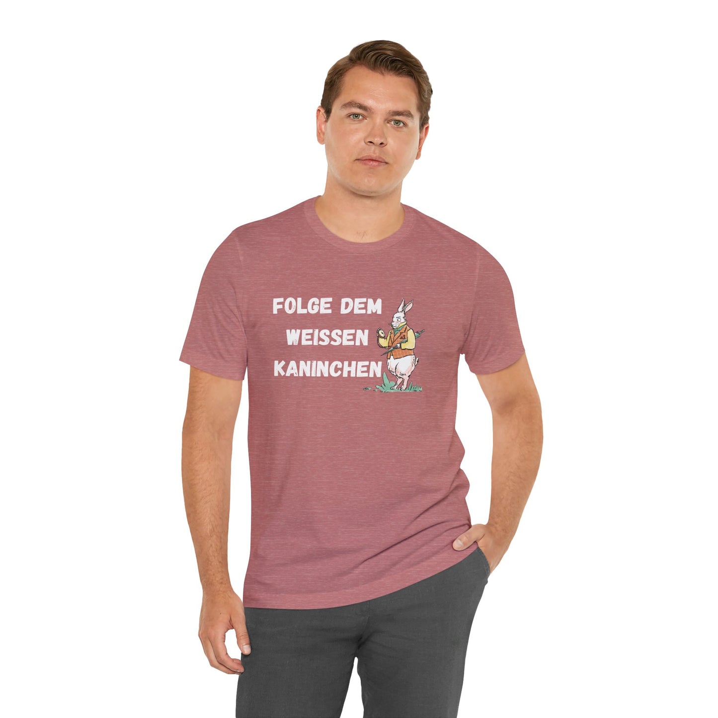 Folgen Sie dem weißen Kaninchen Unisex Kurzarm T-Shirt