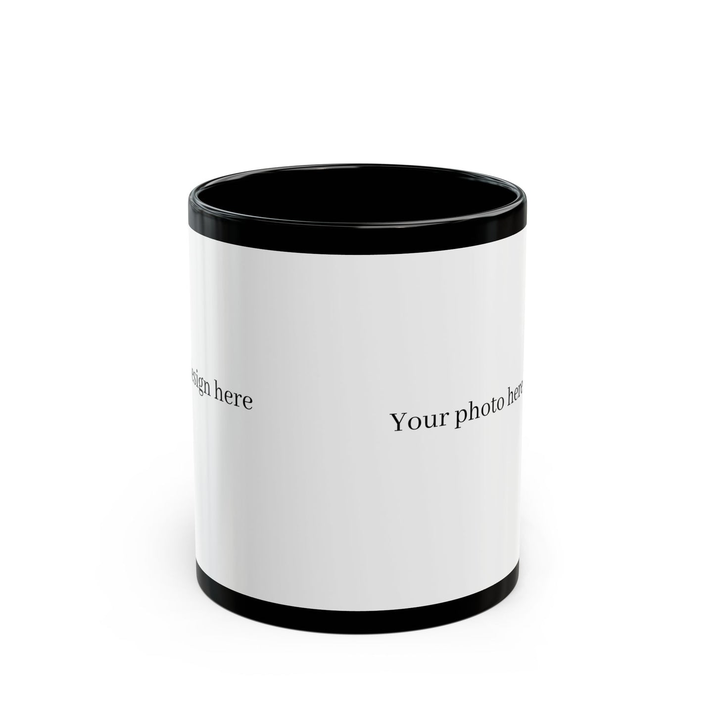 Mug Noir Personnalisé - Créez Votre Design Photo (11oz & 15oz)