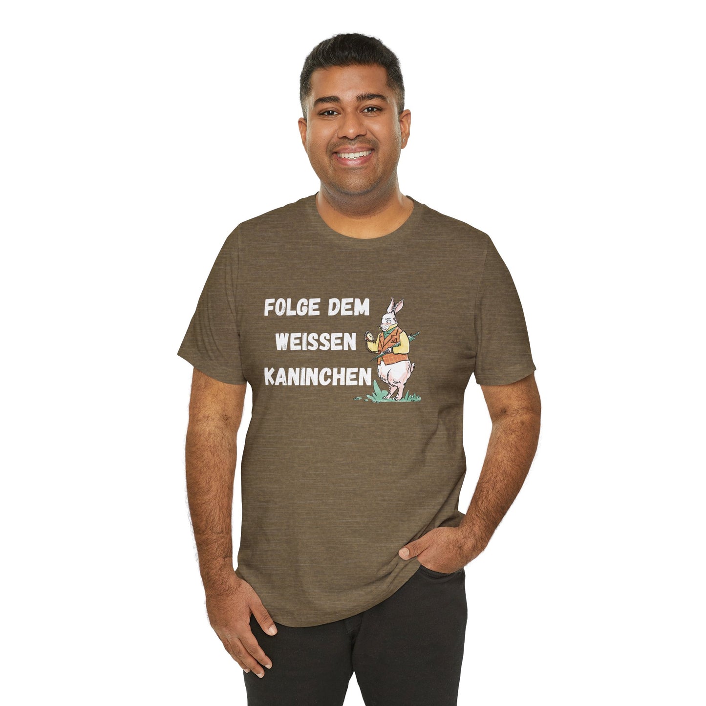 Folgen Sie dem weißen Kaninchen Unisex Kurzarm T-Shirt