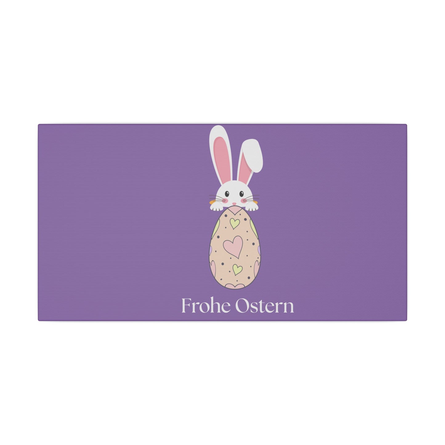 Giclée-Druck „Osterhase“ auf Leinwand – Dekor „Frohe Ostern“. 