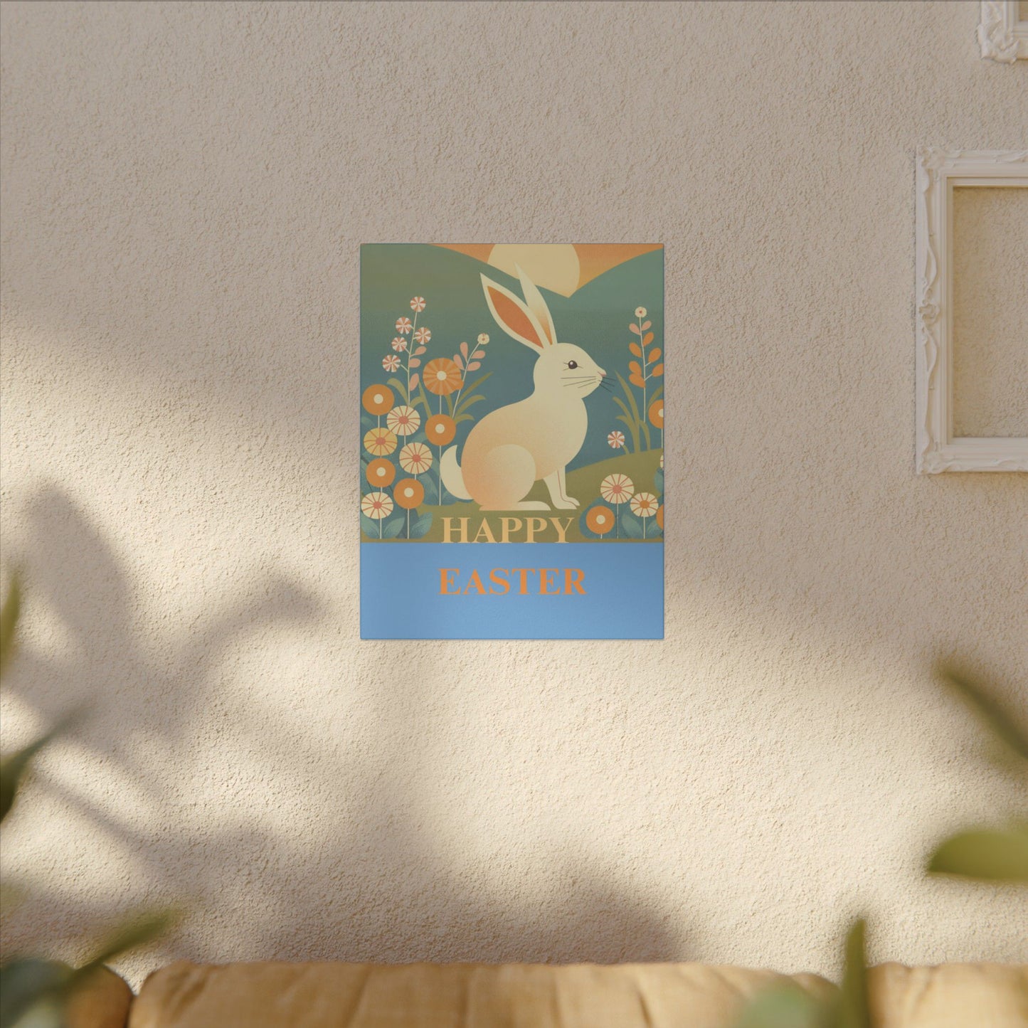 Impression Giclée sur toile Lapin de Pâques - Décoration murale Joyeuses Pâques