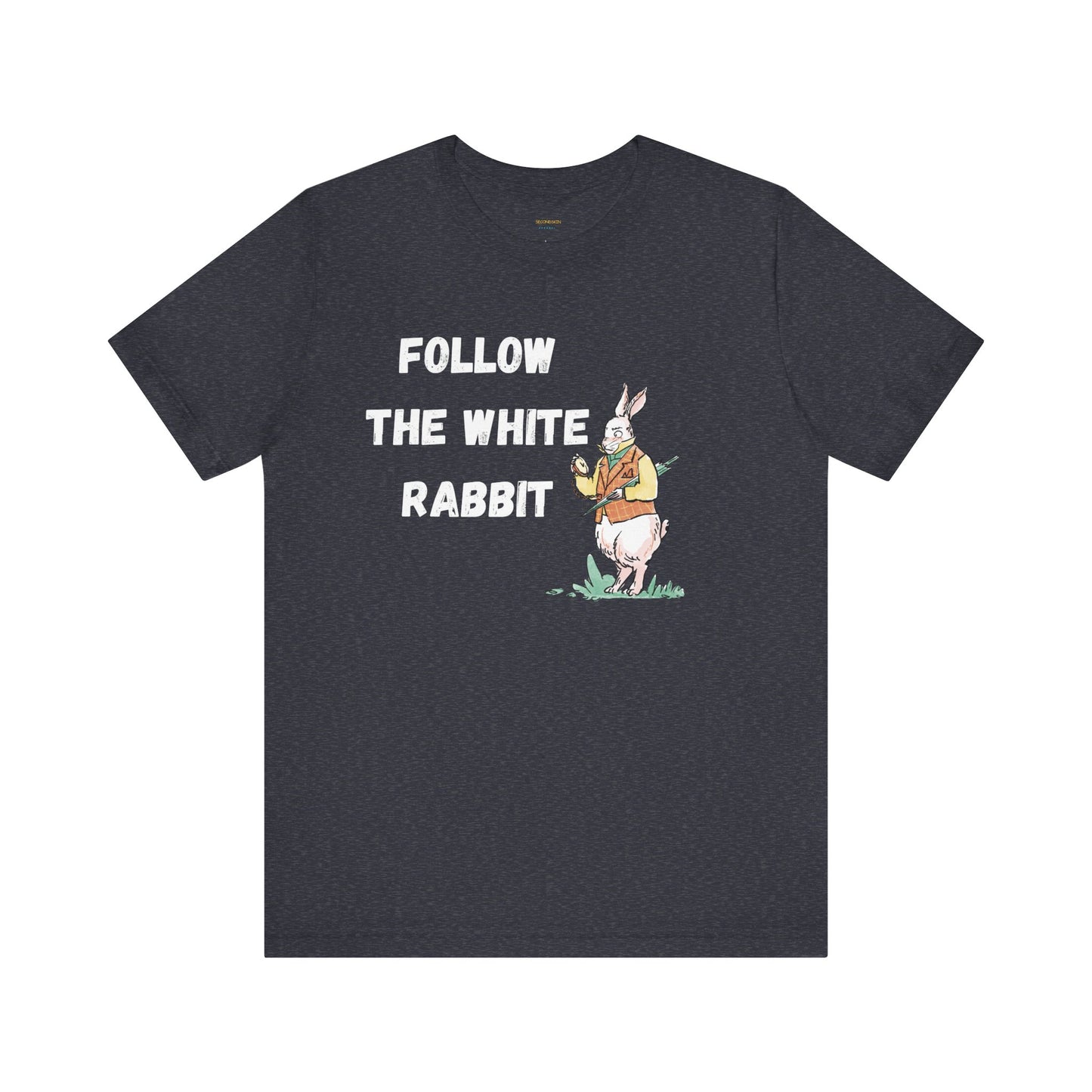 Follow the White Rabbit Tee - Unisex Jersey Short Sleeve Shirt for Adventure Lovers