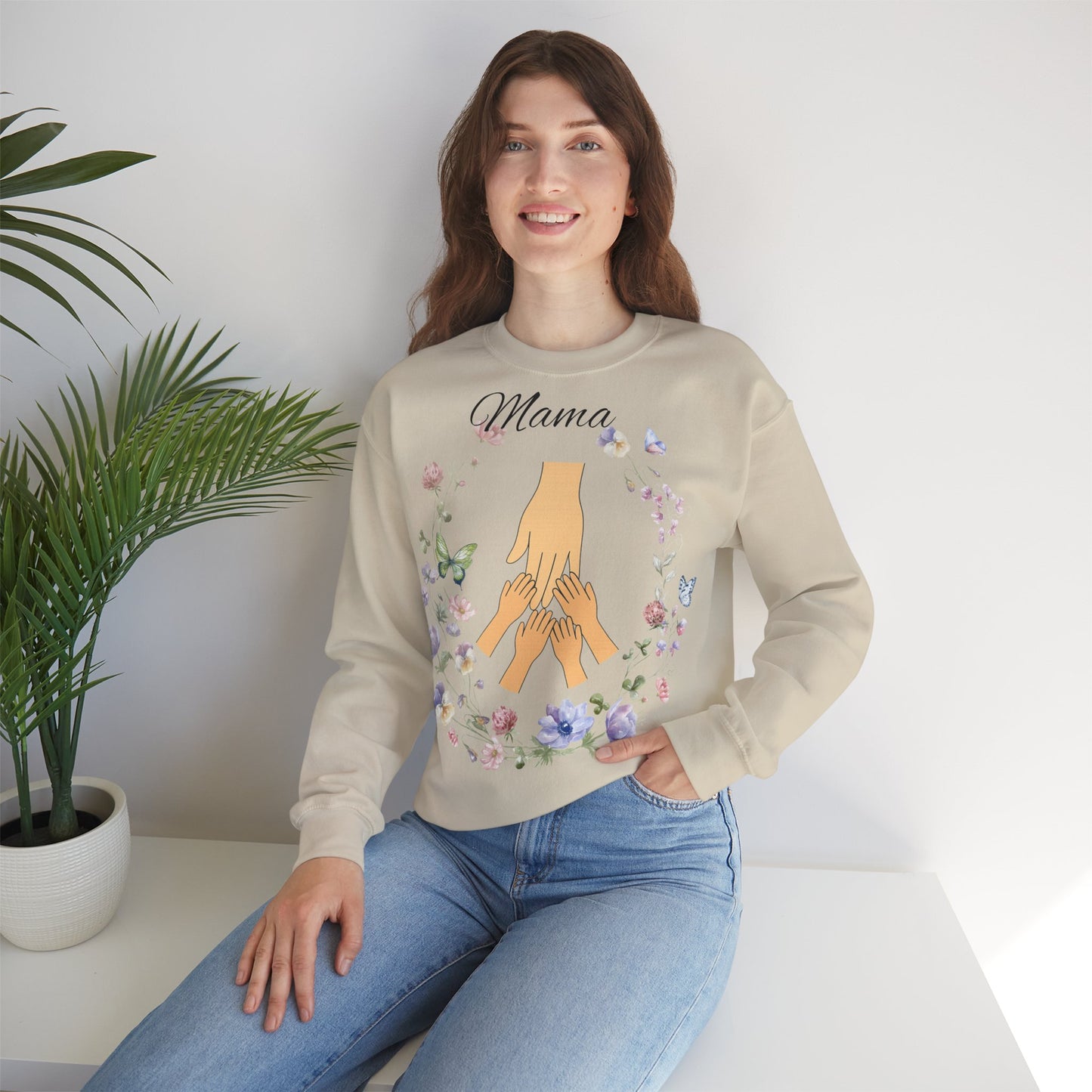 Floral Mama Crewneck Sweatshirt - Perfect Gift for Mother's Day