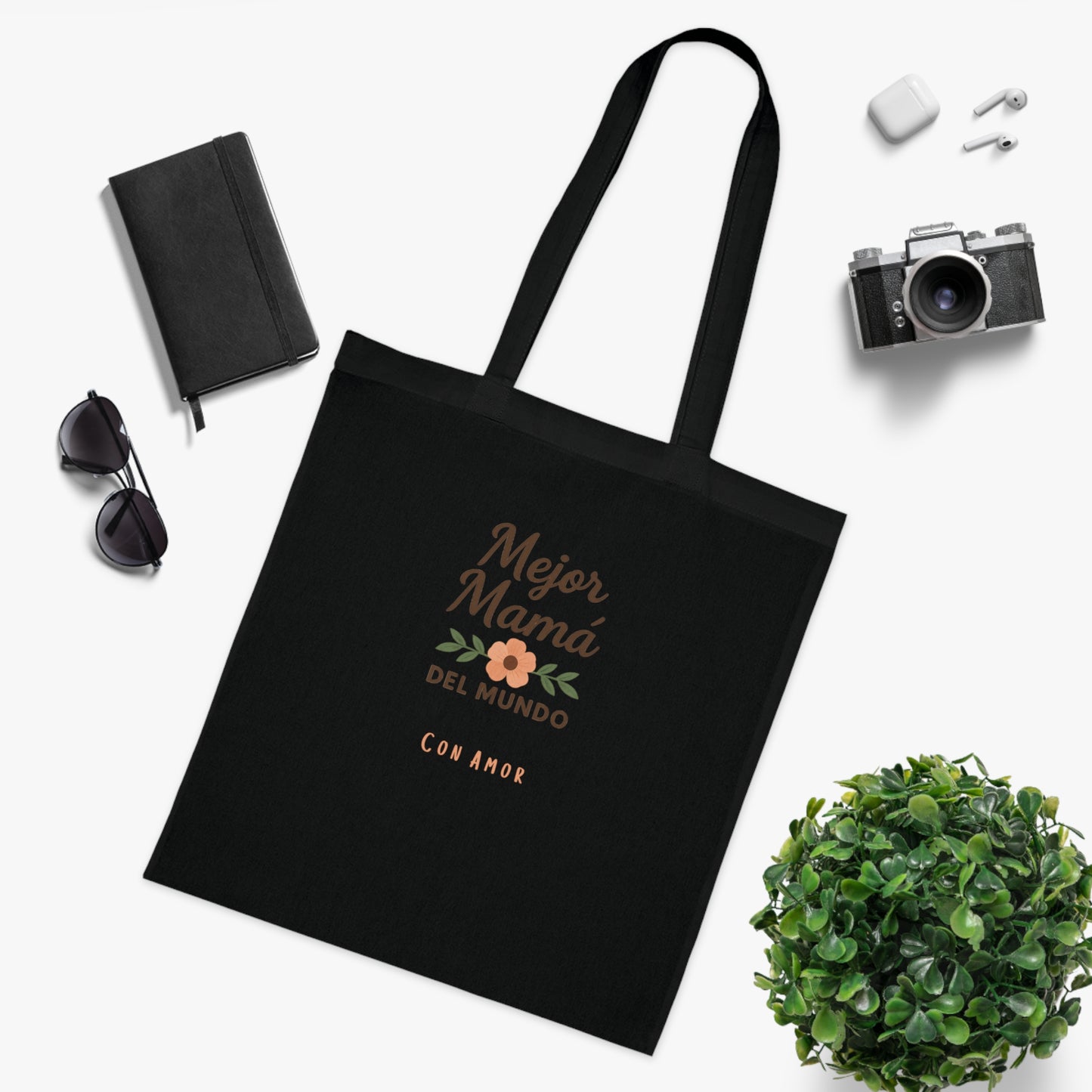 Best Mom Cotton Tote Bag | Floral Design | Perfect for Mother’s Day