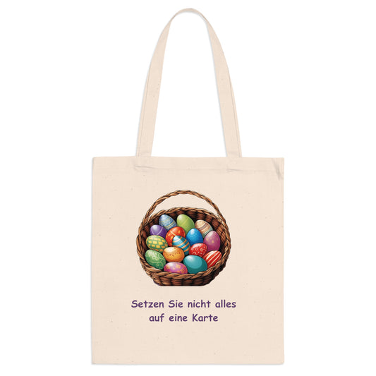 Sac de courses avec motif de Pâques – design d'œufs colorés avec citation inspirante