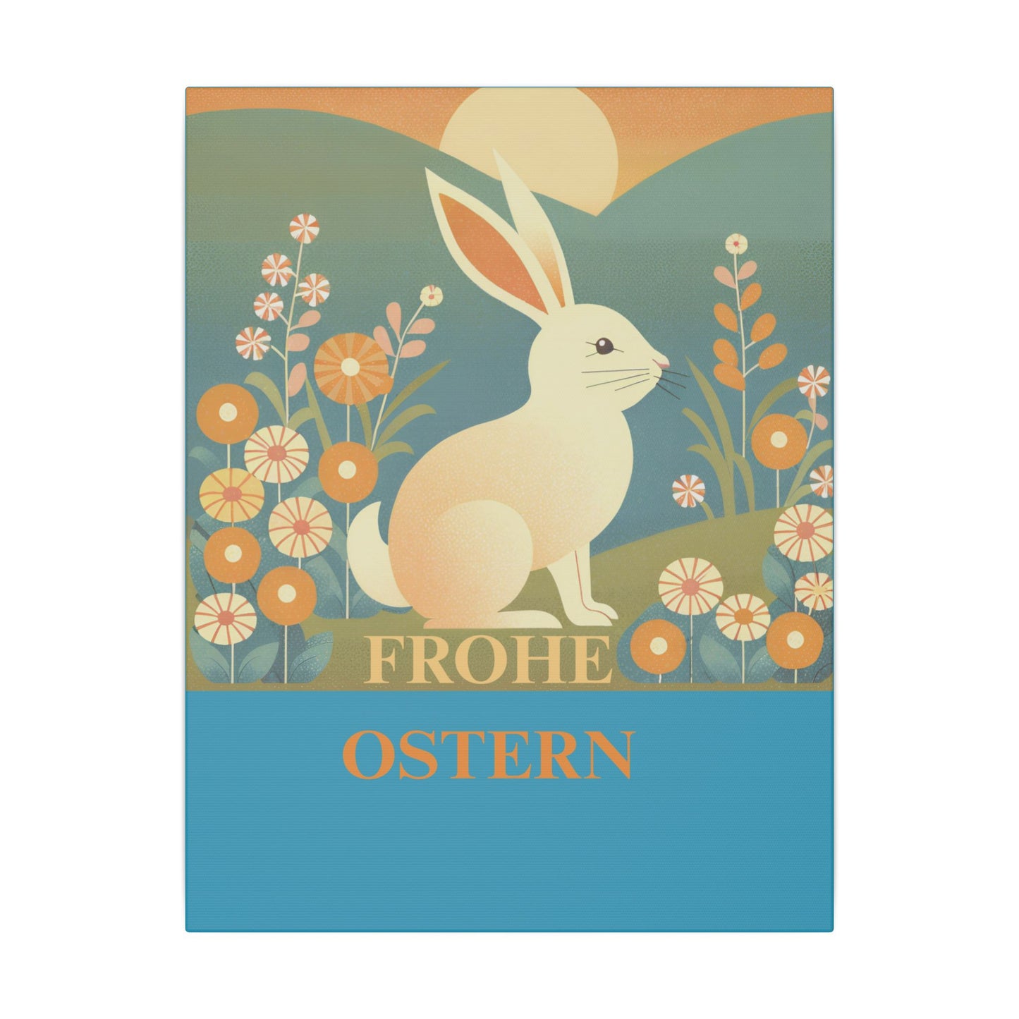 Skurriler Oster-Giclée-Druck auf Leinwand – „Frohe Ostern“, dekorative Wandkunst