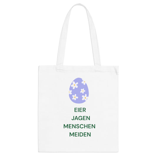 Bedruckte Tasche – Eier suchen. Menschen meiden.