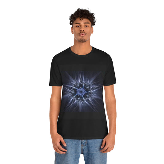 Schwarzes Psychedelics-Galaxie-Druck-T-Shirt