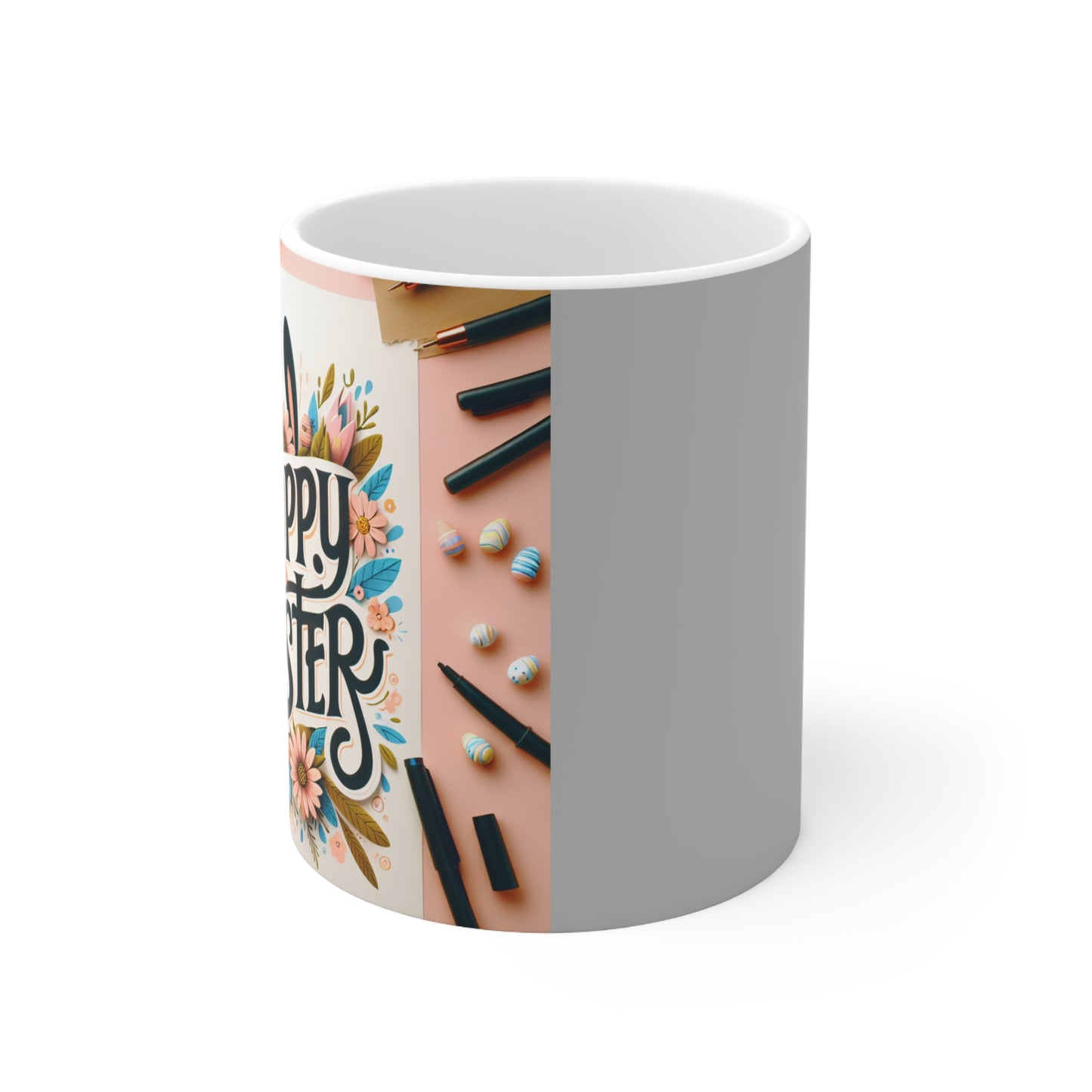 Taza de Cerámica de Café Hoppy Easter - 11oz y 15oz | Vajilla Festiva para Celebraciones de Primavera