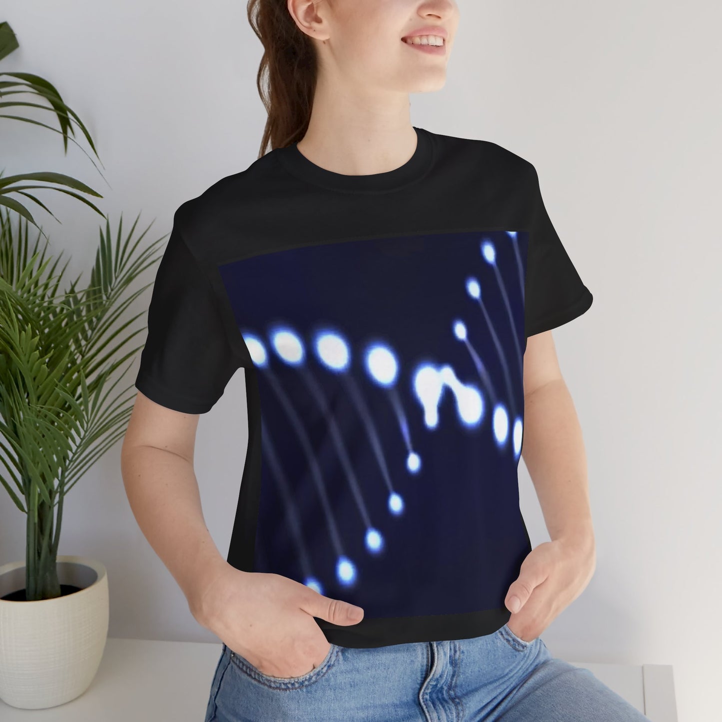 Camiseta de cuello redondo azul marino 