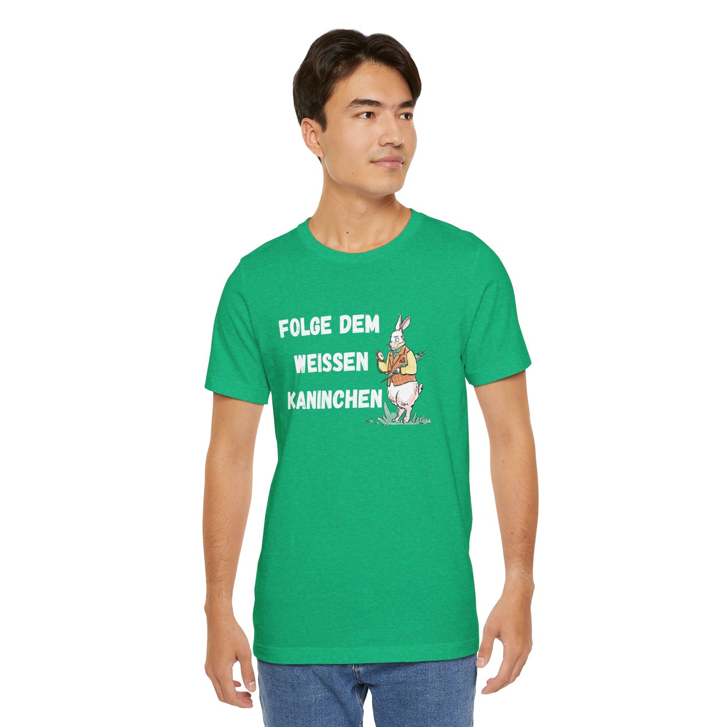 Folgen Sie dem weißen Kaninchen Unisex Kurzarm T-Shirt