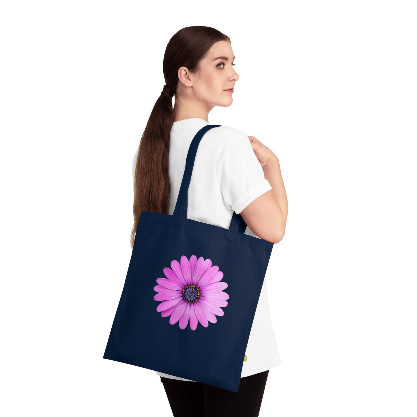 Bolsa de Tela de Algodón Orgánico Flor en Flor - Ecológica y Elegante para Uso Diario
