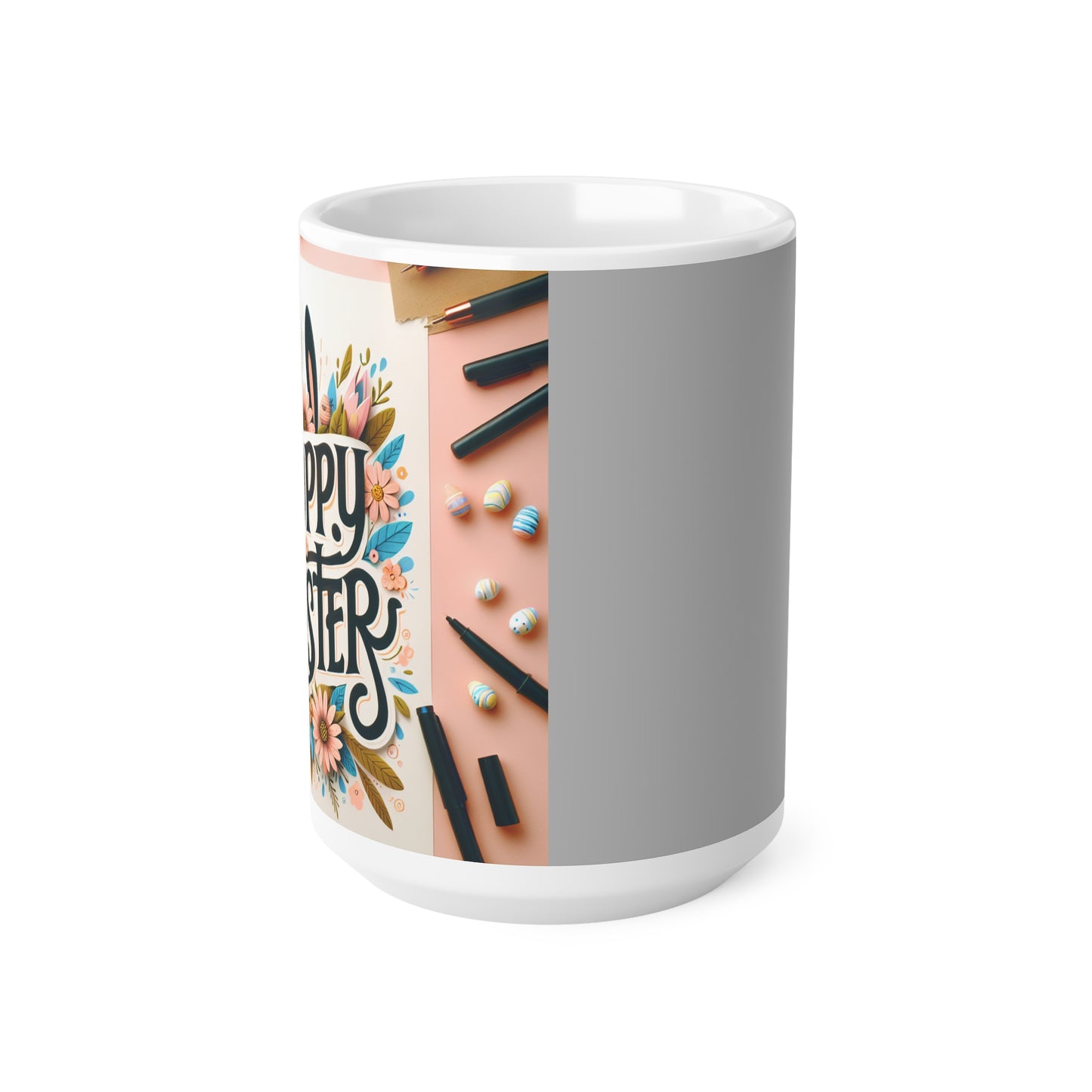 Taza de Cerámica de Café Hoppy Easter - 11oz y 15oz | Vajilla Festiva para Celebraciones de Primavera