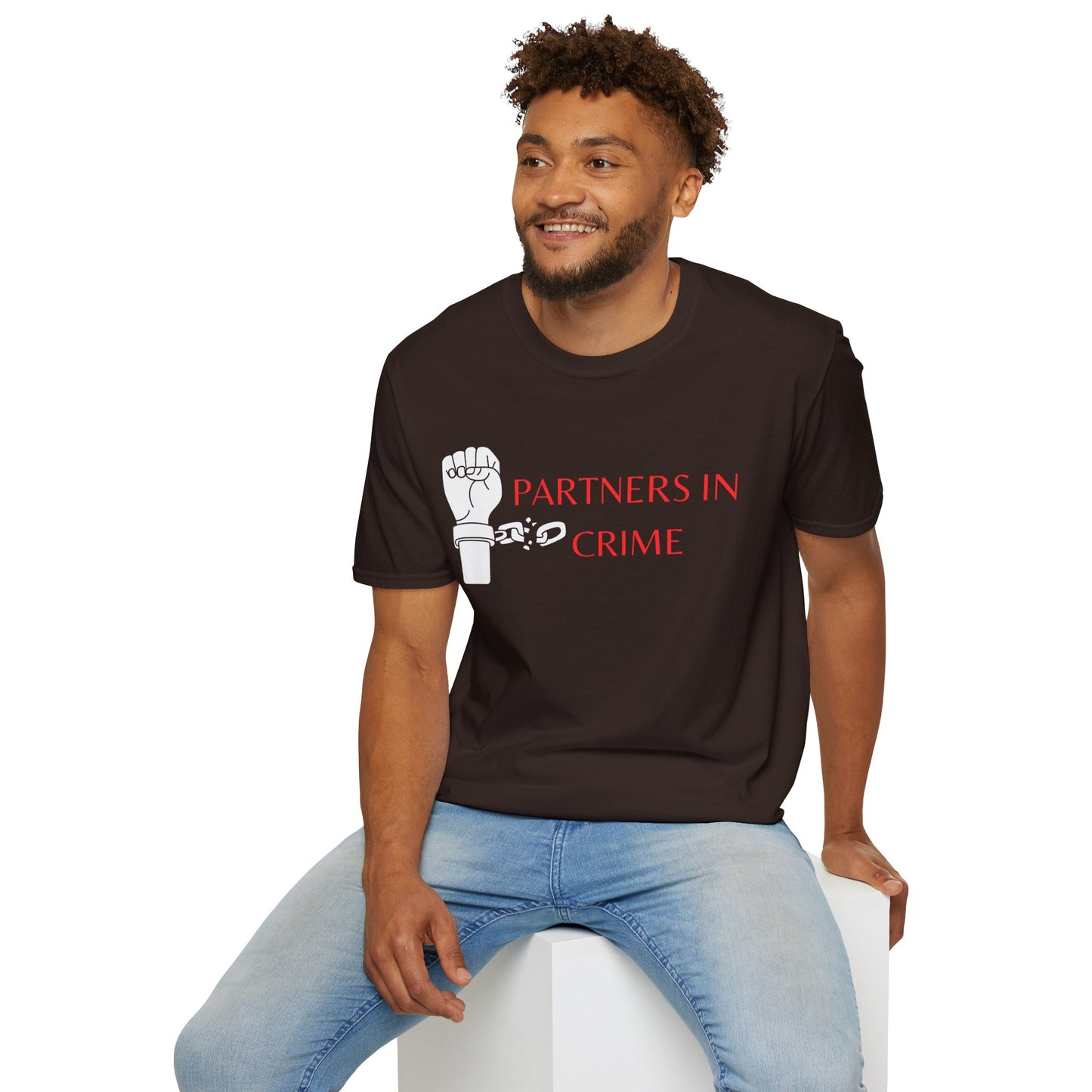 Black Unisex Softstyle couple T-Shirt