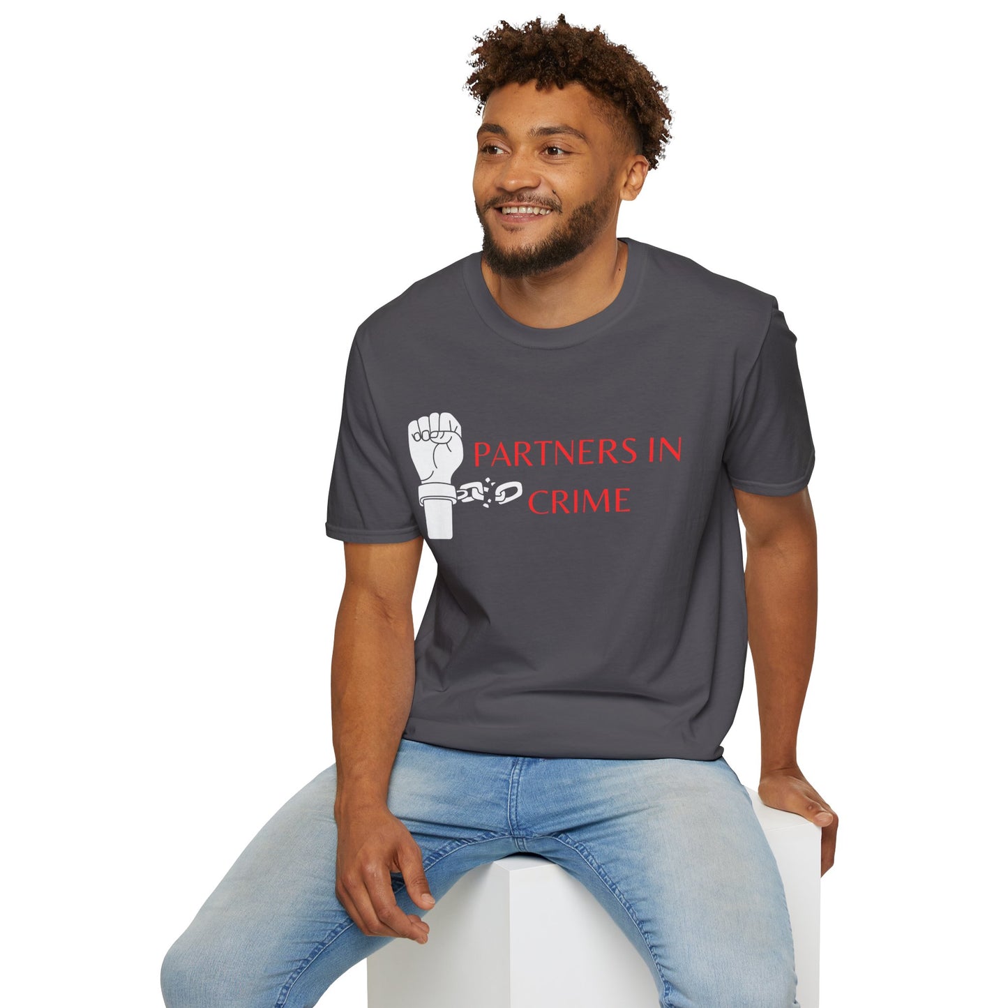 Black Unisex Softstyle couple T-Shirt
