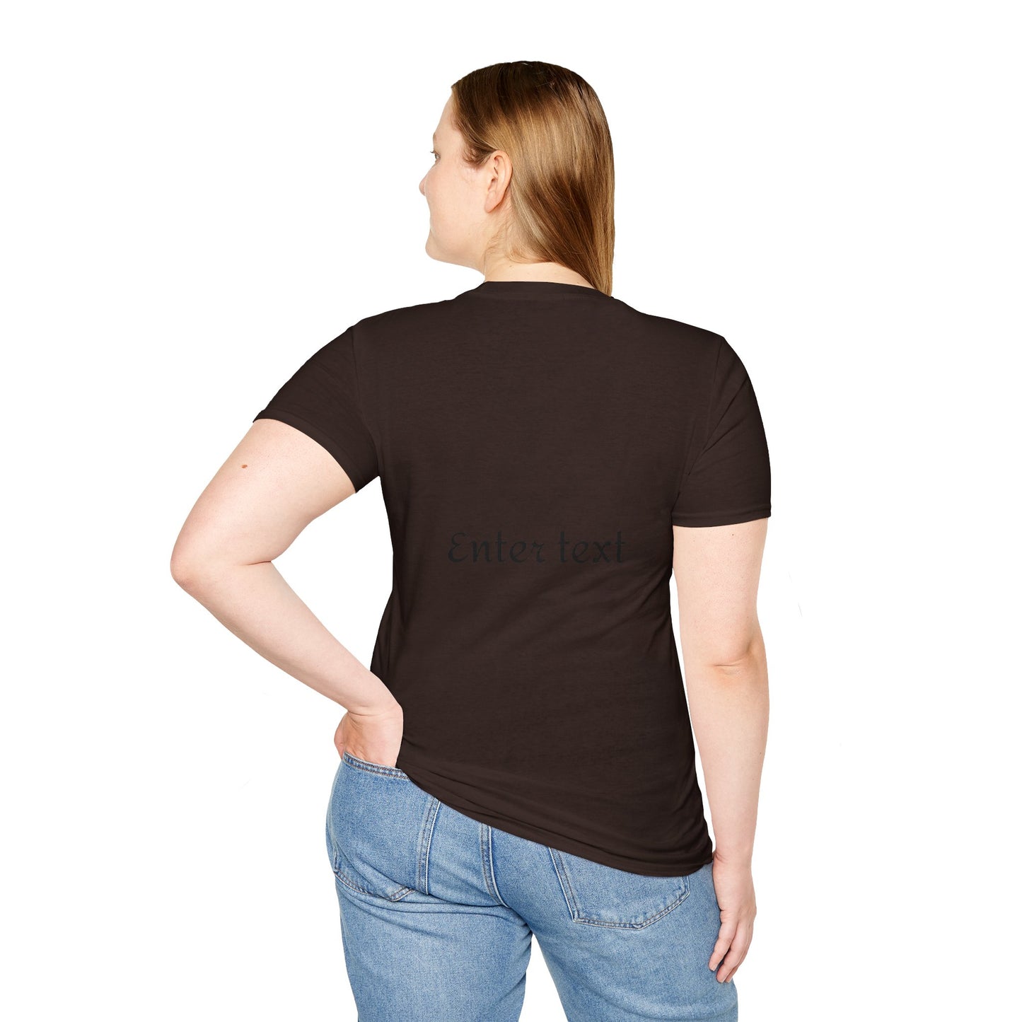 Black Unisex crew neck  Softstyle T-Shirt for couples man and woman