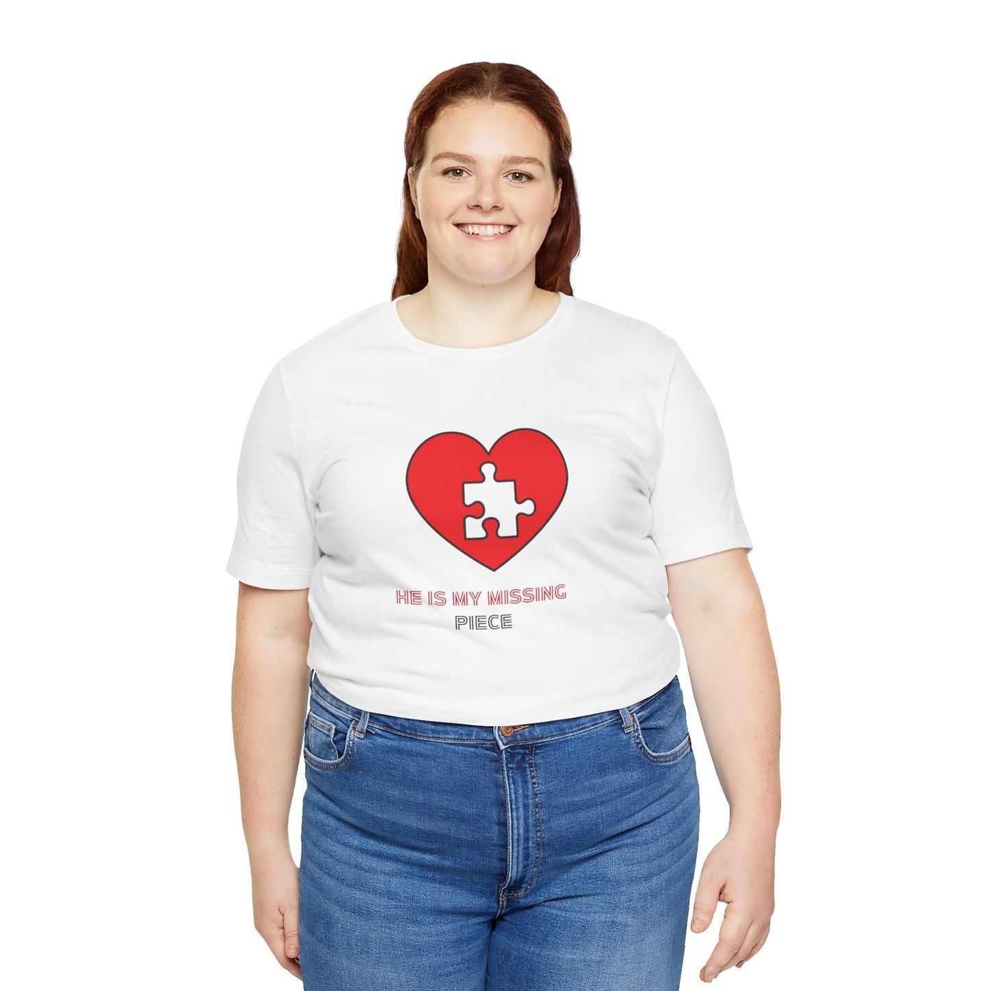 Weißes Unisex-Jersey-T-Shirt mit kurzen Ärmeln für Paare