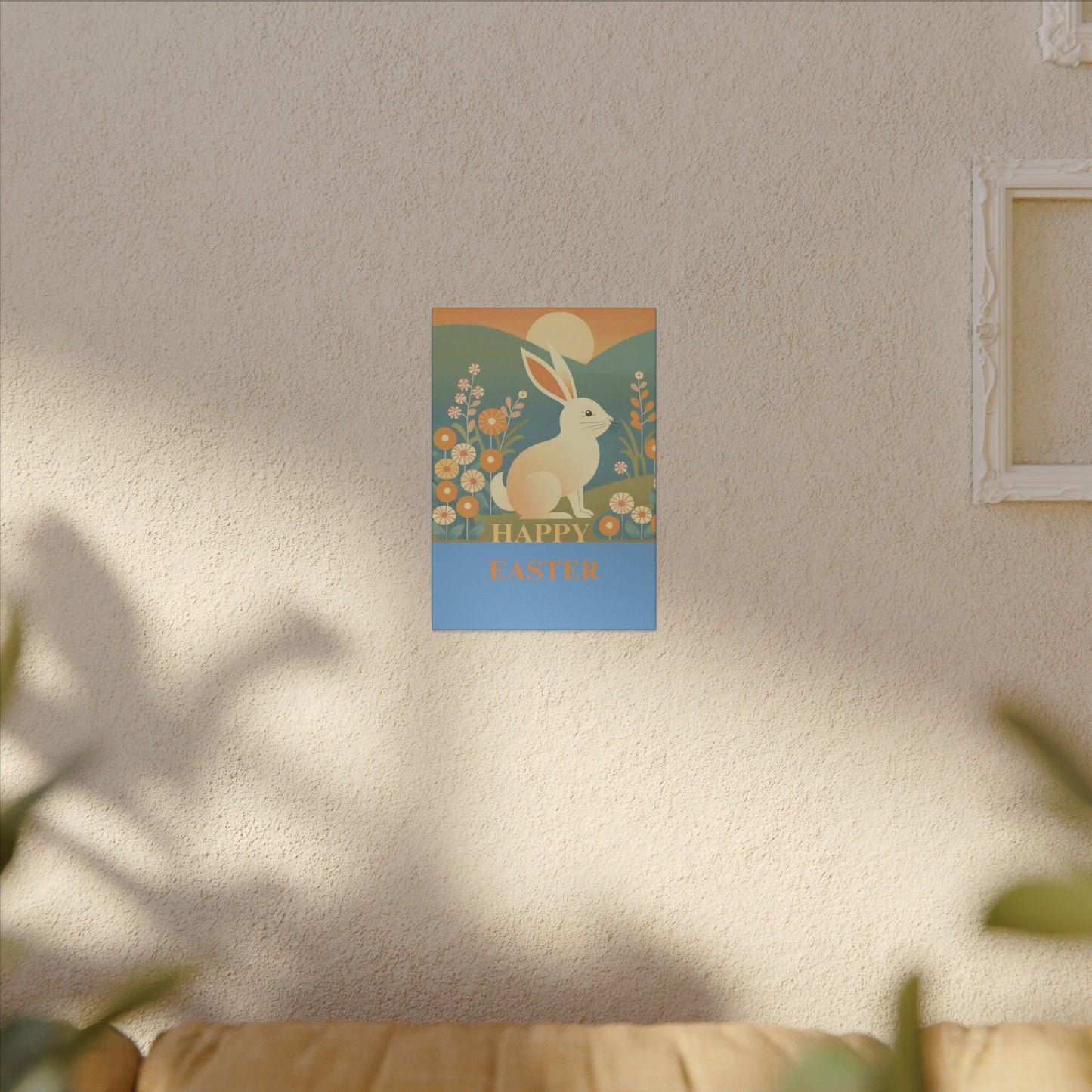 Impression Giclée sur toile Lapin de Pâques - Décoration murale Joyeuses Pâques