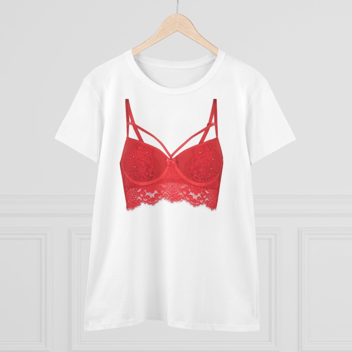 Damen-BH-T-Shirt aus mittelschwerer Baumwolle