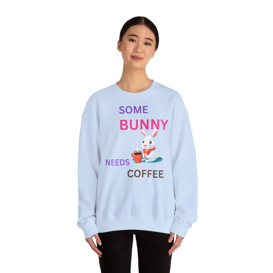 Cozy Bunny Coffee Sweatshirt - Unisex Heavy Blend™ Crewneck