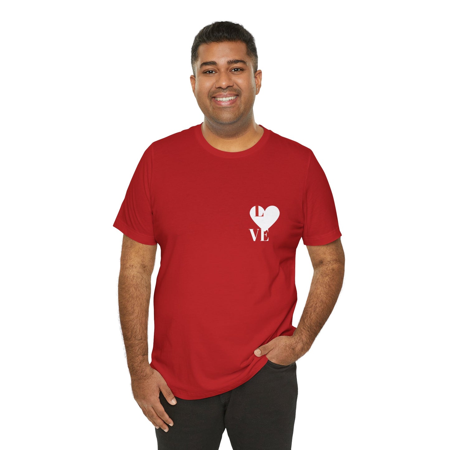 Red Unisex Jersey Short Sleeve Love Tee