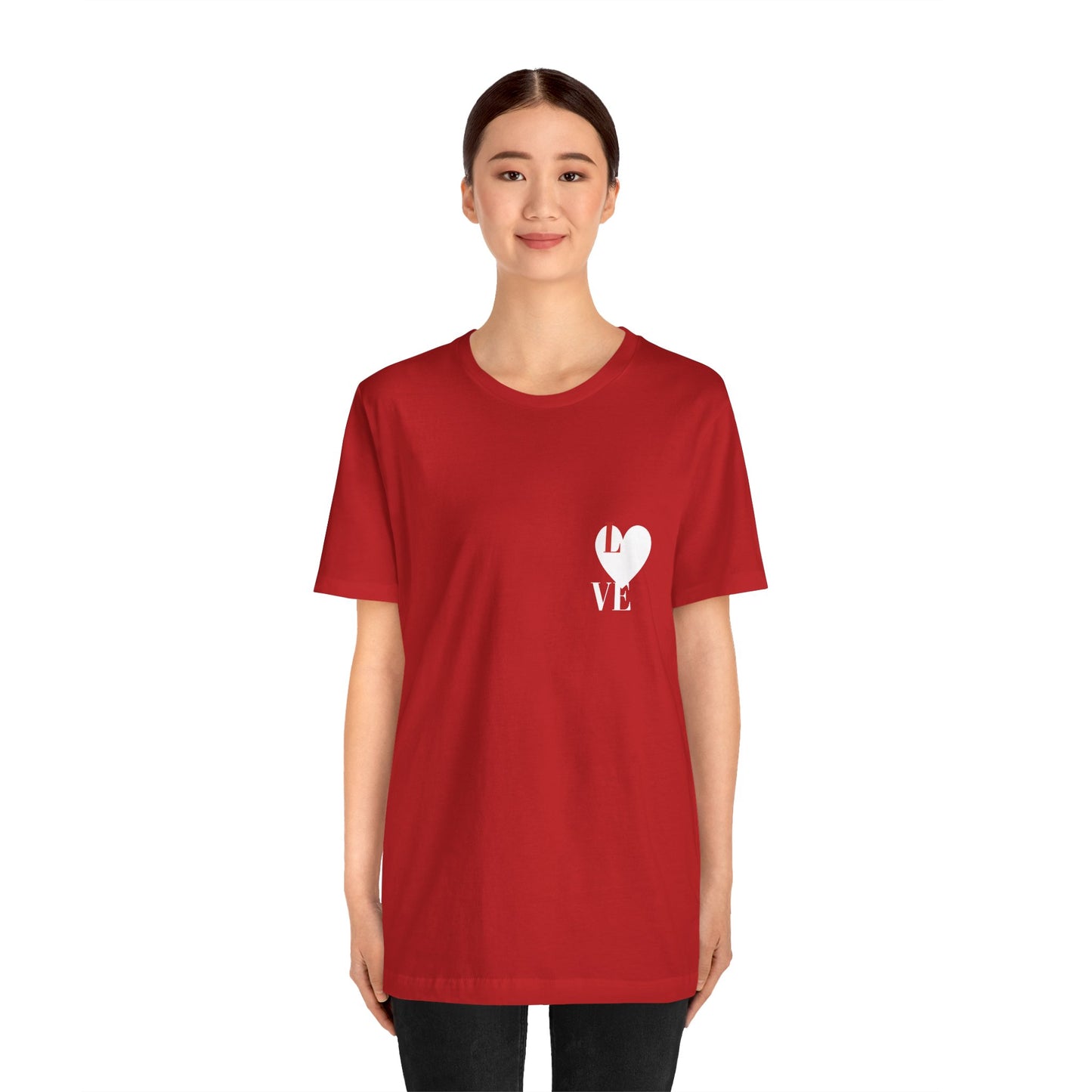 Red Unisex Jersey Short Sleeve Love Tee