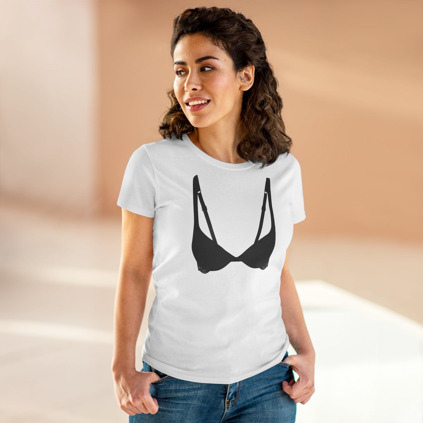 White Women's Midweight Cotton Tee