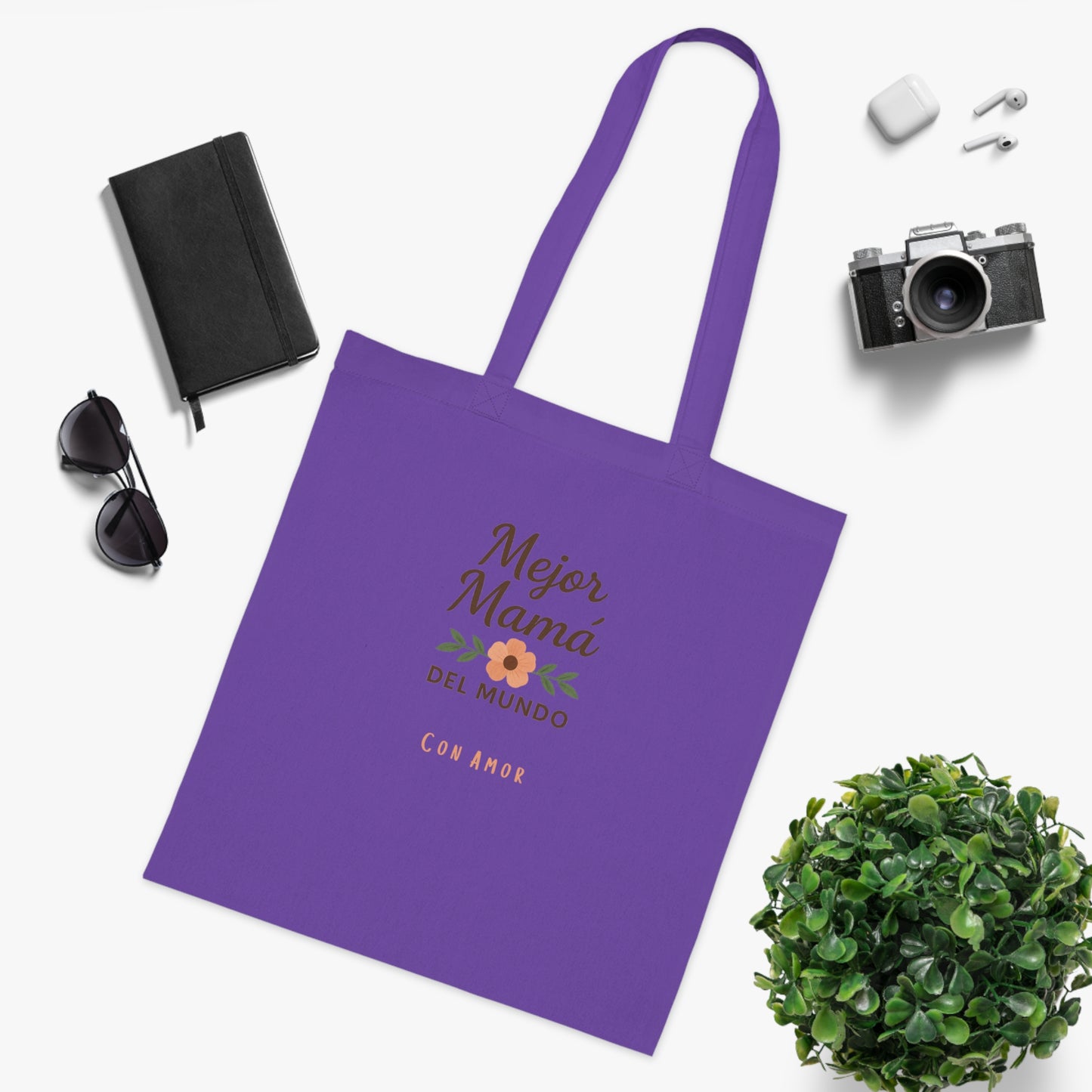 Best Mom Cotton Tote Bag | Floral Design | Perfect for Mother’s Day