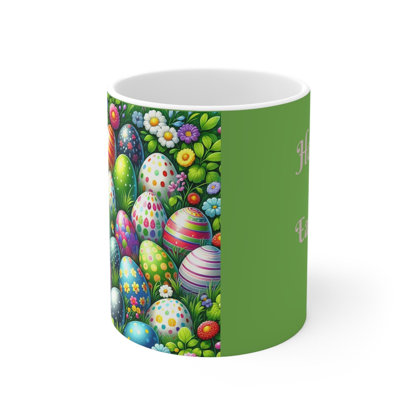 Bunte Osterei-Kaffeetasse aus Keramik – 11 oz und 15 oz