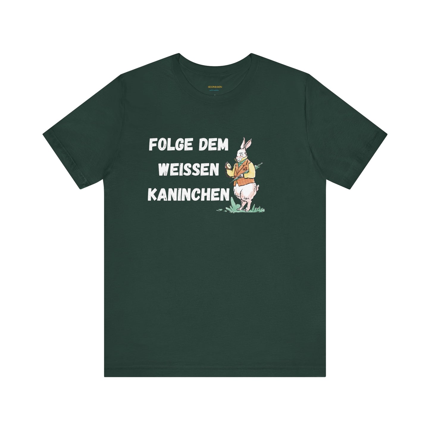 Folgen Sie dem weißen Kaninchen Unisex Kurzarm T-Shirt