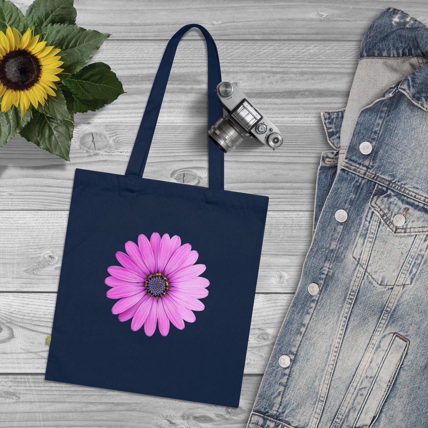 Bolsa de Tela de Algodón Orgánico Flor en Flor - Ecológica y Elegante para Uso Diario