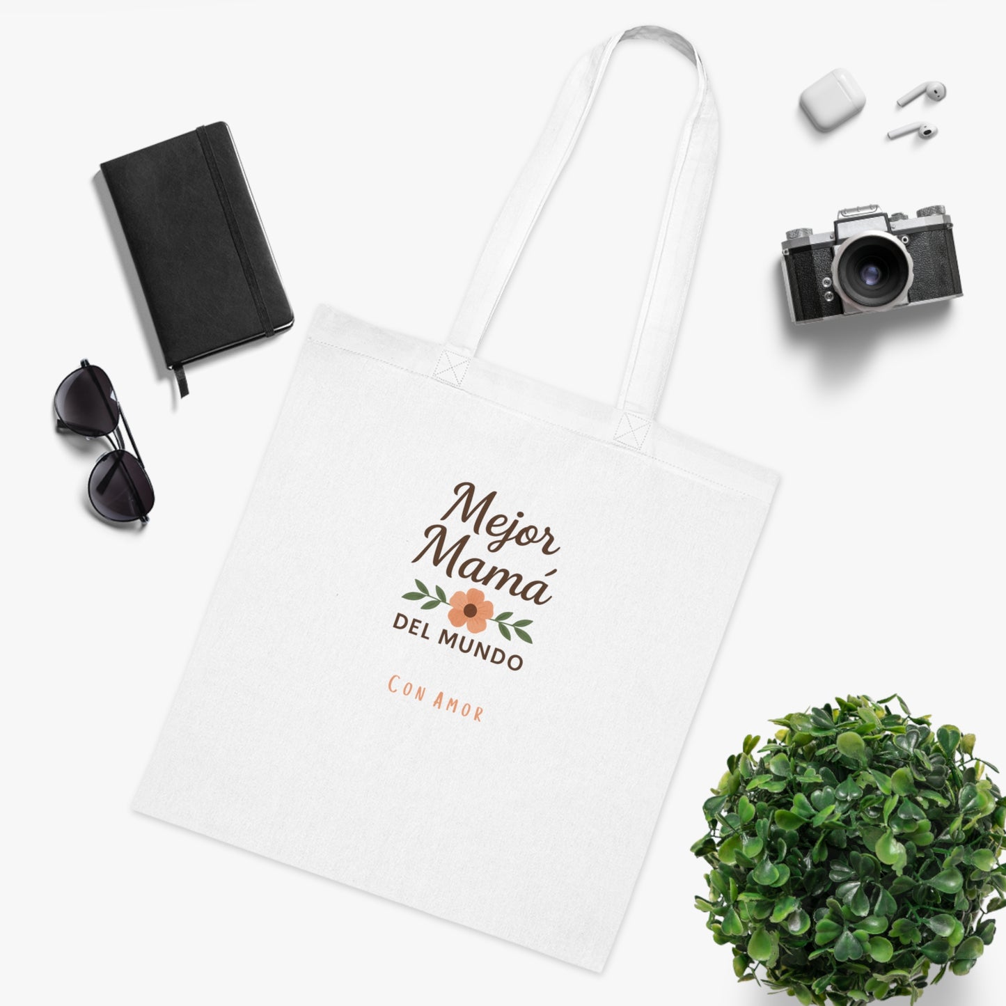 Best Mom Cotton Tote Bag | Floral Design | Perfect for Mother’s Day