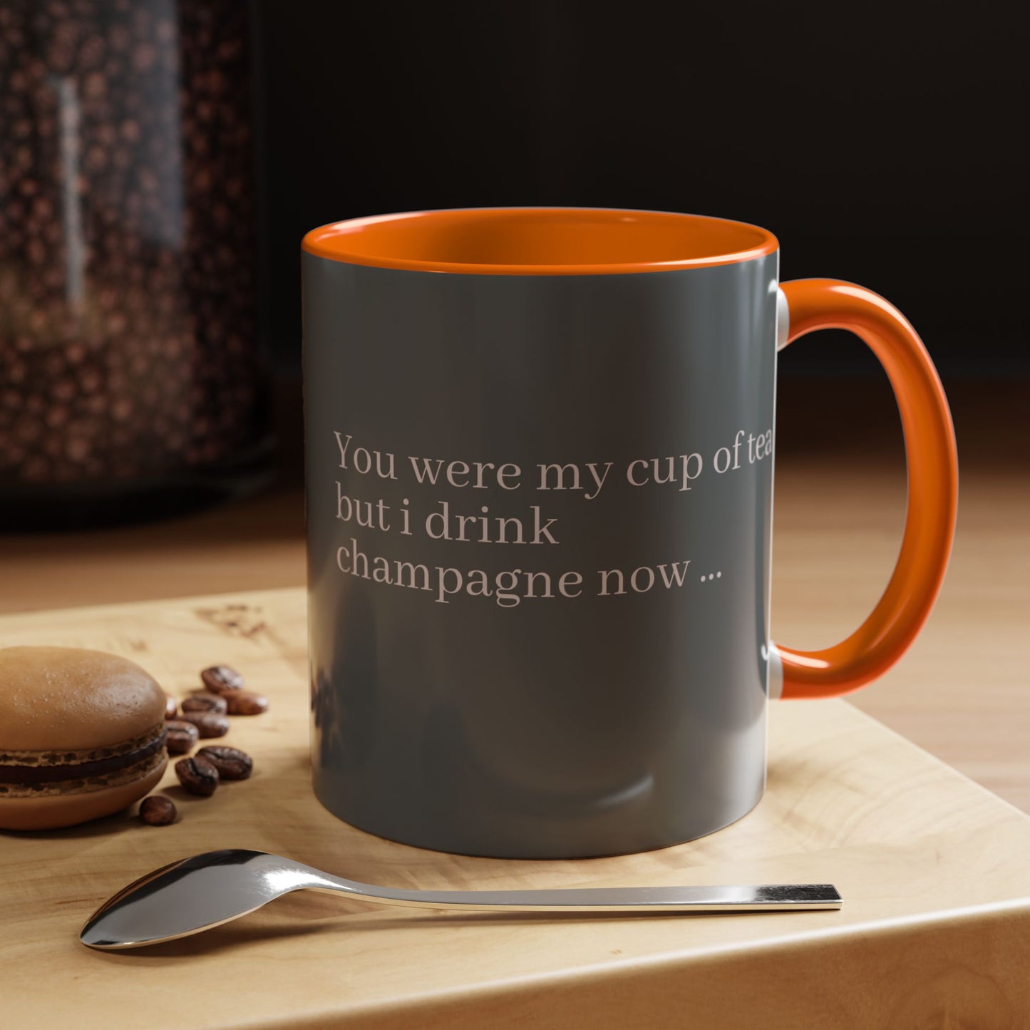 Lustige Akzent-Kaffeetasse - 'Du warst meine Tasse Tee, aber ich trinke jetzt Champagner' - Perfektes Geschenk für Weinliebhaber