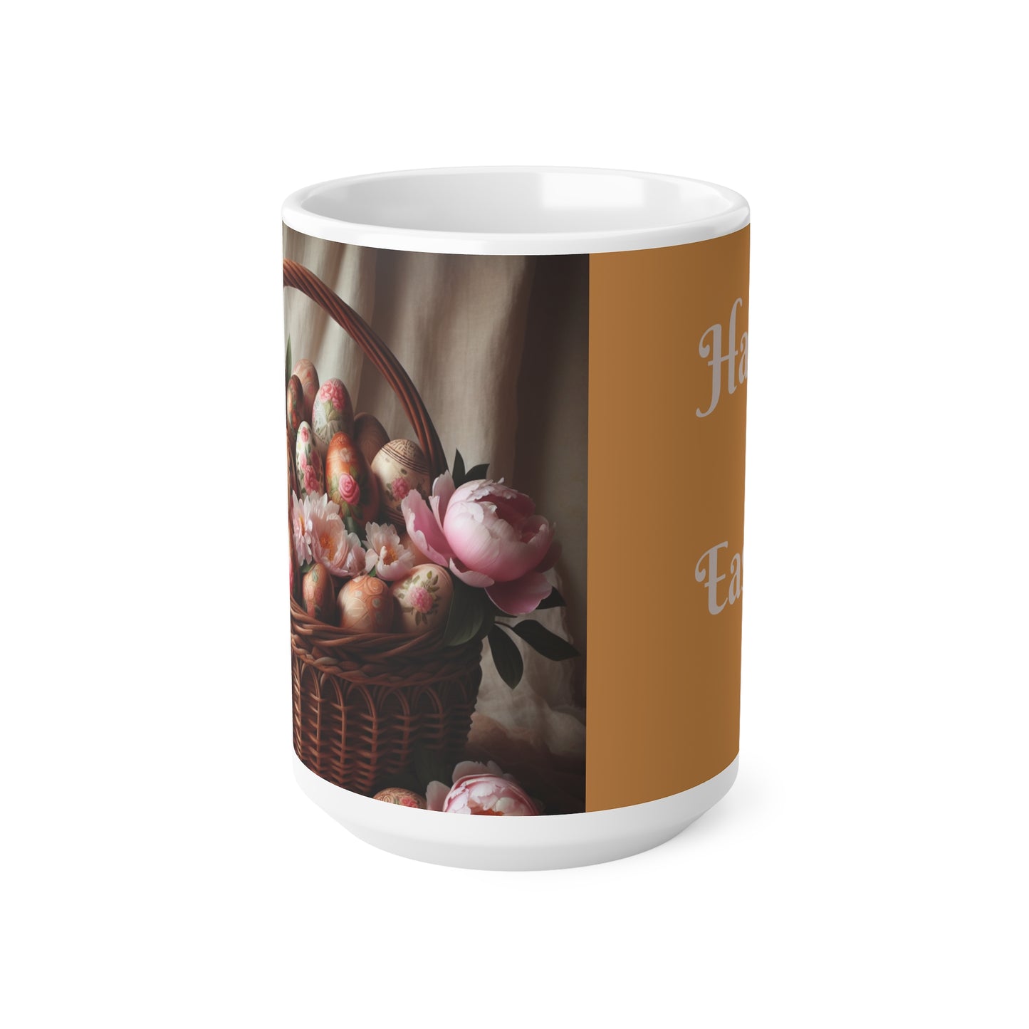 Easter Floral egg design  Ceramic Coffee Cups - 11oz & 15oz - Perfect for Spring Celebrations
