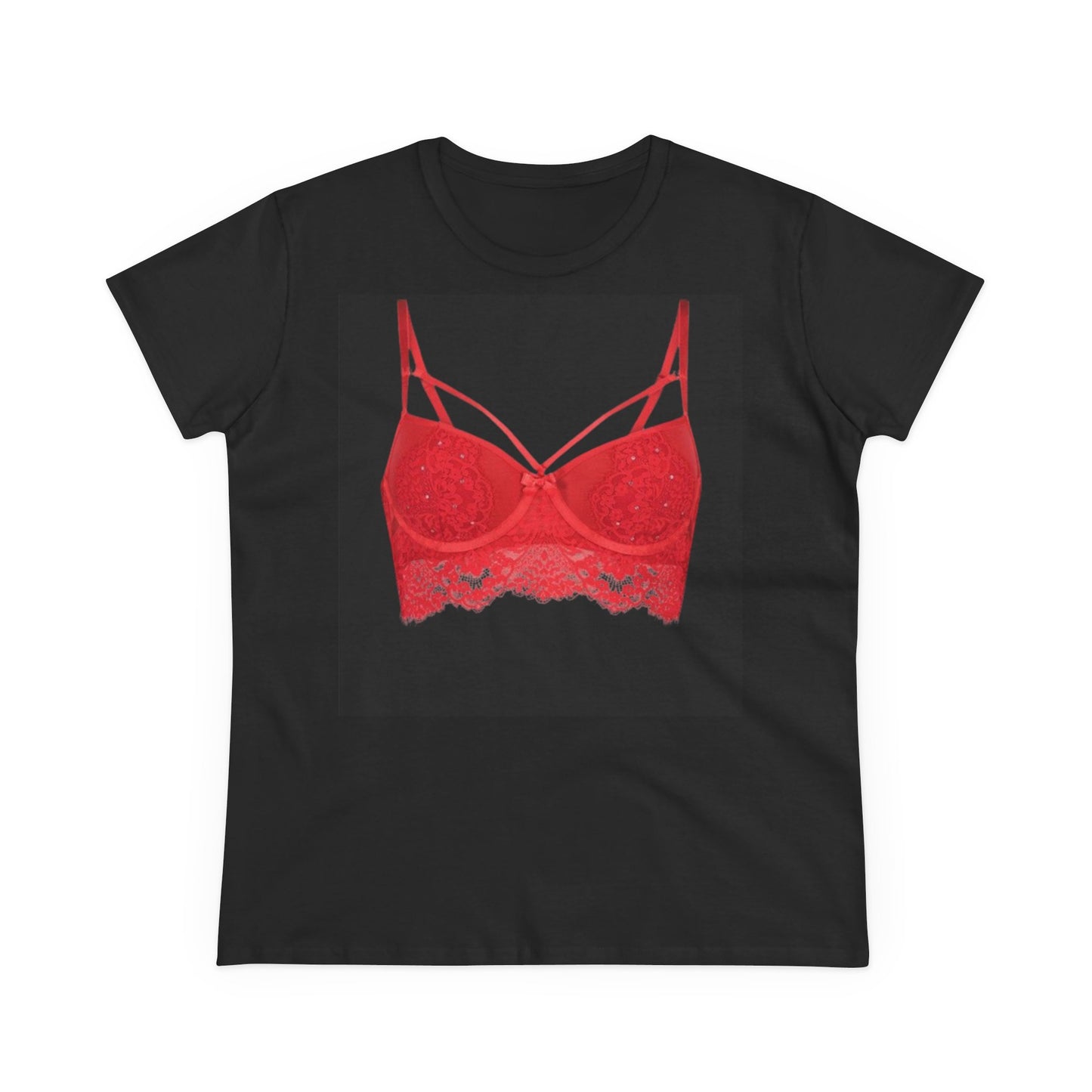 Damen-BH-T-Shirt aus mittelschwerer Baumwolle