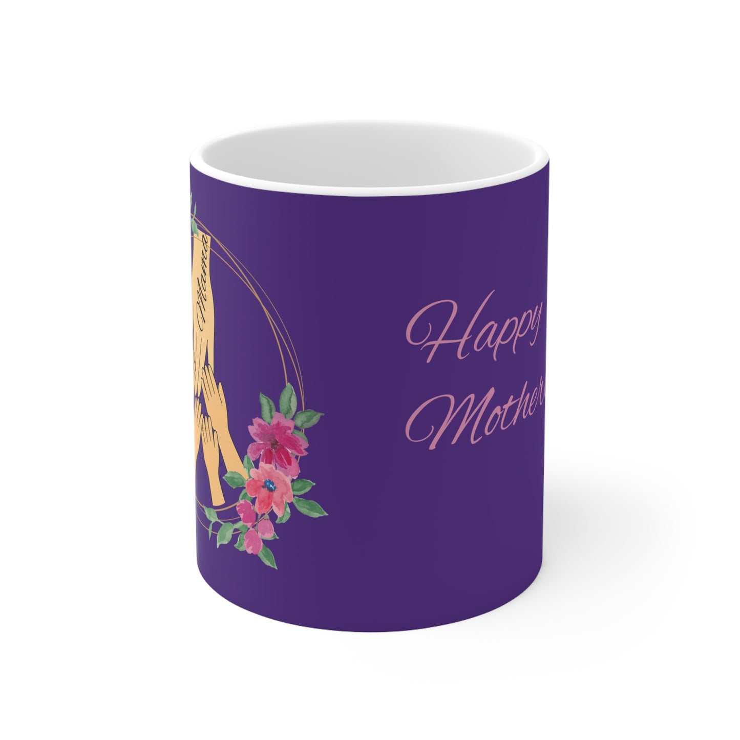 Floral Hands Ceramic Coffee Cup - Perfect Mother's Day Gift, 11oz & 15oz